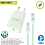 Încărcător de Perete + Cablu USB-C Muvit for Change  Glass GaN Verde