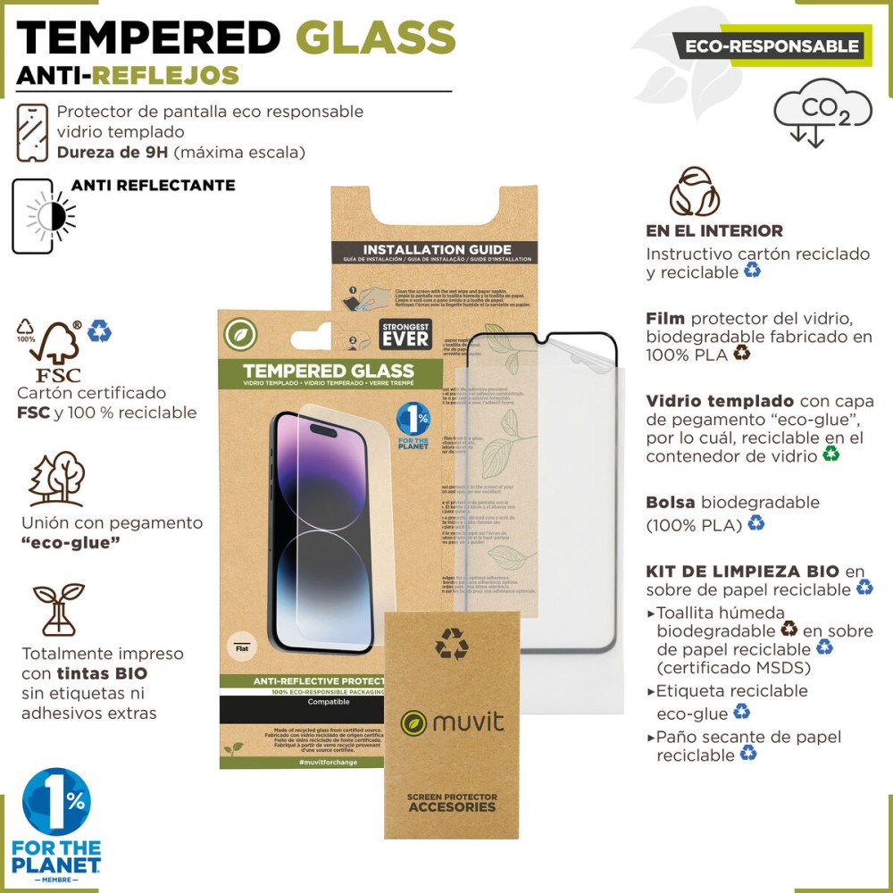 Protector de Ecran pentru Mobil Muvit for Change iPhone 15