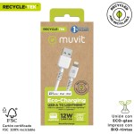 Cablu USB la Lightning Muvit for Change Alb 1,2 m