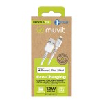 Cablu USB la Lightning Muvit for Change Alb