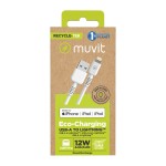 Cablu USB la Lightning Muvit for Change Alb