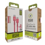 Cablu USB-C la USB-C Muvit for Change Magenta 0,2 m