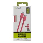 Cablu USB-C la USB-C Muvit for Change Magenta 1,2 m