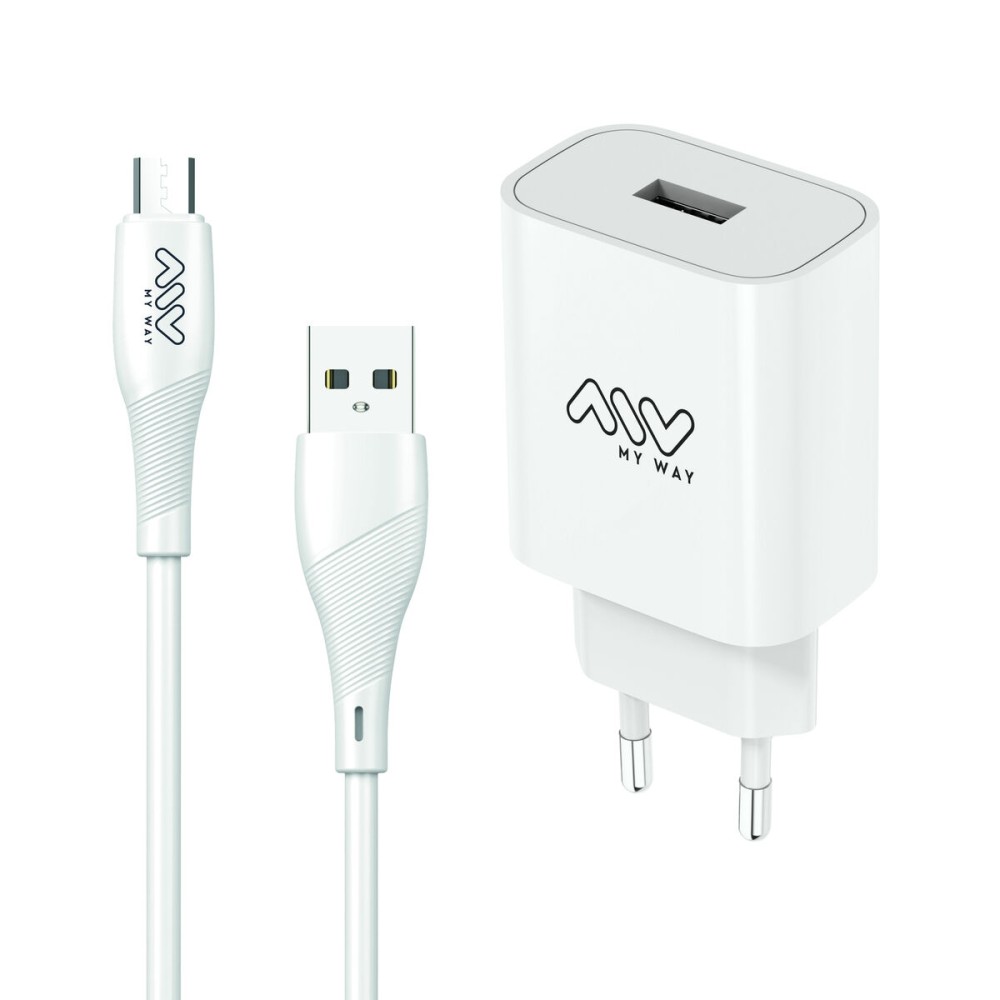 Încărcător de Perete + Cablu USB A la USB-C Myway Alb 12 W