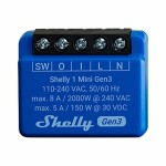 Priză Inteligentă Shelly MINI 1 GEN3 RELE WIFI BT Bluetooth Wi-Fi Bluetooth 4.2