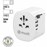 Adaptor universal pentru priză, de voiaj Muvit MCADP0006 Alb 150 W 15 w