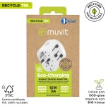 Adaptor universal pentru priză, de voiaj Muvit MCADP0006 Alb 150 W 15 w