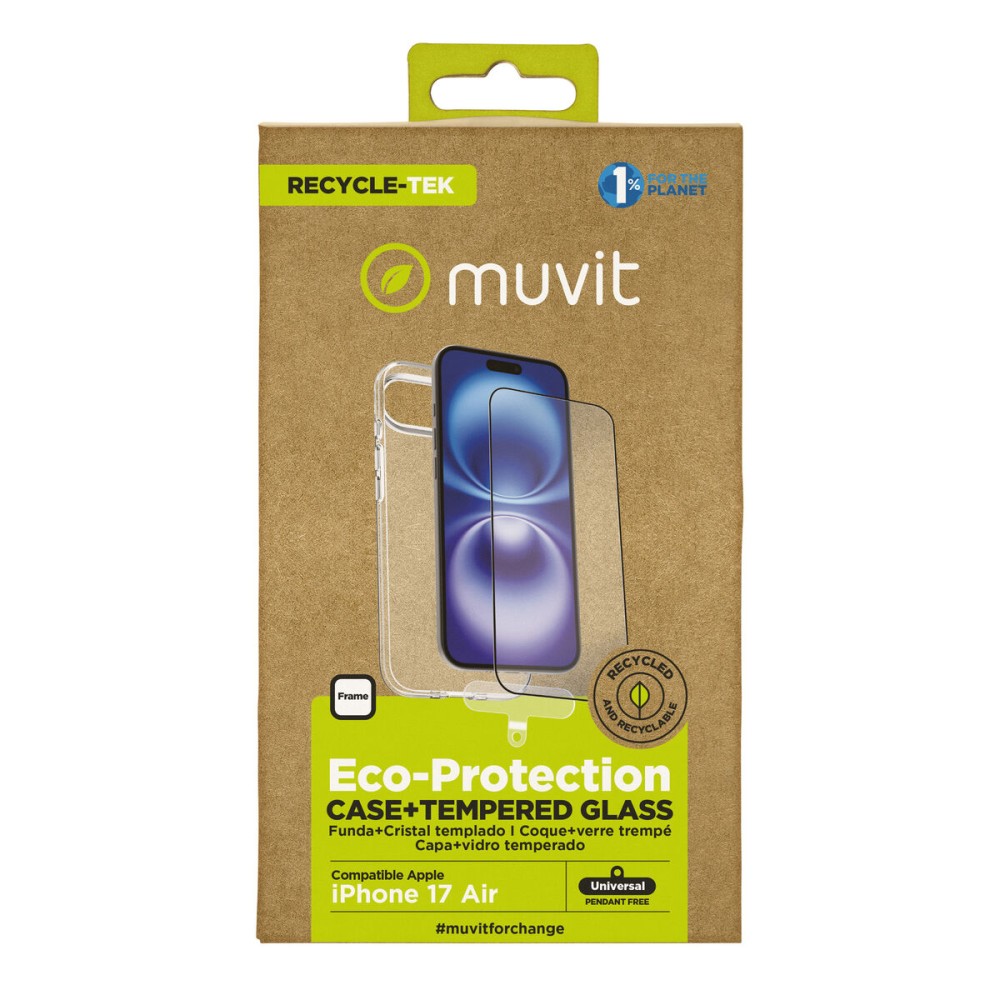 Husă și Protector pentru Mobil Muvit for Change iPhone Air Negru