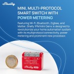 Priză Inteligentă Shelly S4SW-001P8EU Bluetooth Wi-Fi Bluetooth 5.0