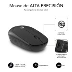 Tastatură și Mouse Fără Fir Subblim SUBKBC-CSSW10 Negru Qwerty Spaniolă QWERTY