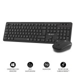 Tastatură și Mouse Fără Fir Subblim SUBKBC-CSSW10 Negru Qwerty Spaniolă QWERTY