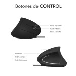 Mouse Ergonomic Optic Subblim SUBMO-EDGVU01 Negru 1600 dpi