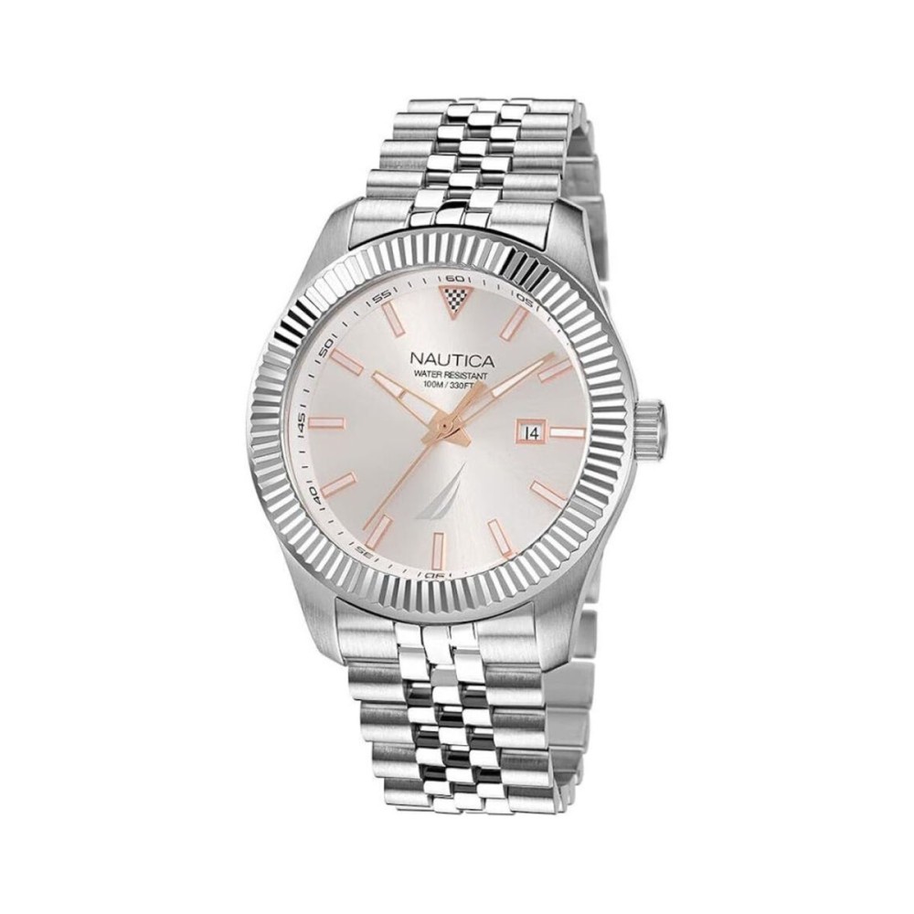 Ceas Bărbați Nautica NAPPBS250 Argintiu (Ø 43 mm)