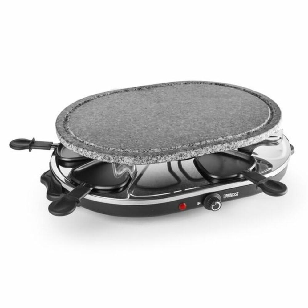 Raclette Princess 8 Oval Stone Grill Party Negru Gri