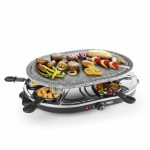 Raclette Princess 8 Oval Stone Grill Party Negru Gri