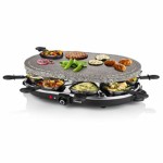 Raclette Princess 8 Oval Stone Grill Party Negru Gri