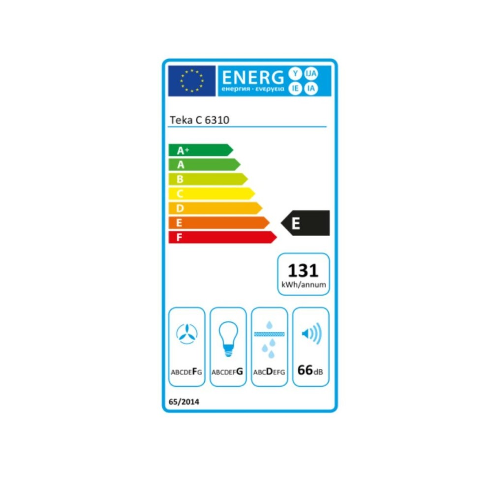 Hotă Convențională Teka C6310 60 cm 235 m³/h 66 dB 130W Oțel