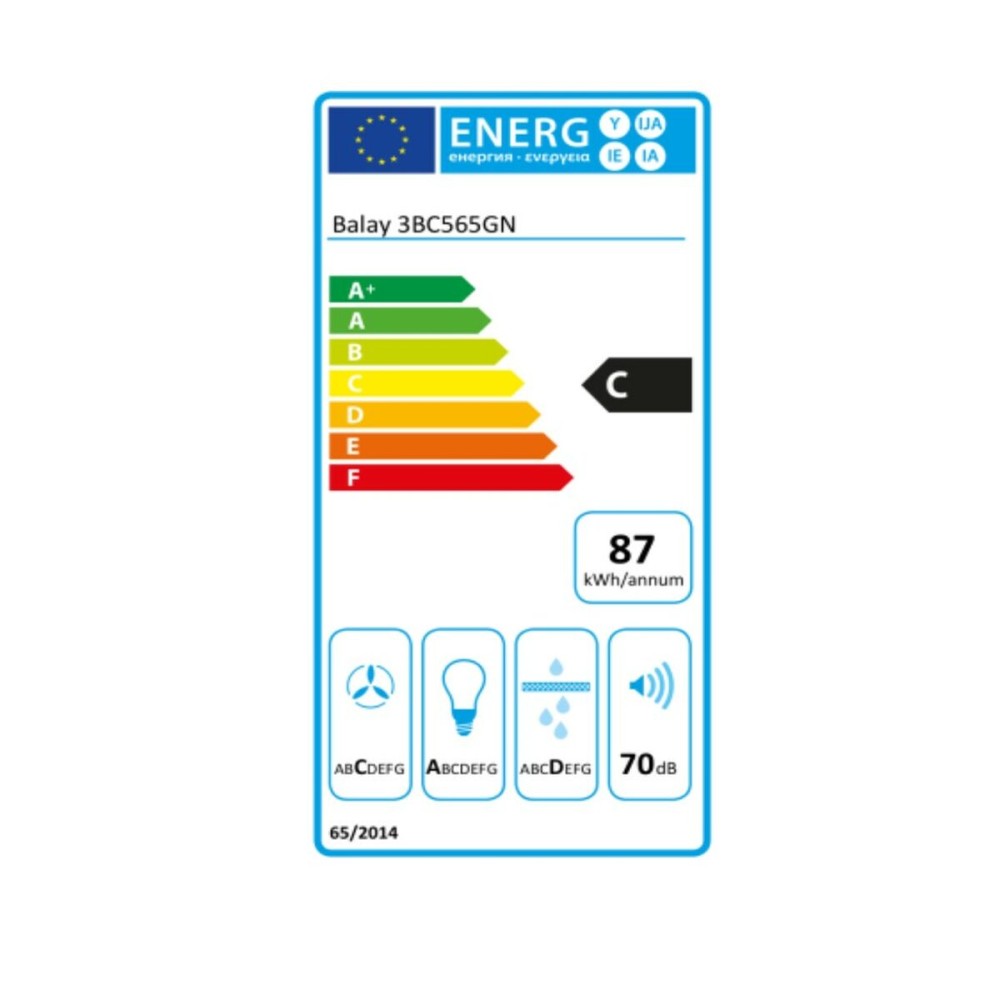 Hotă Convențională Balay 3BC565GN 60 cm 530 m3/h 216 W C Negru