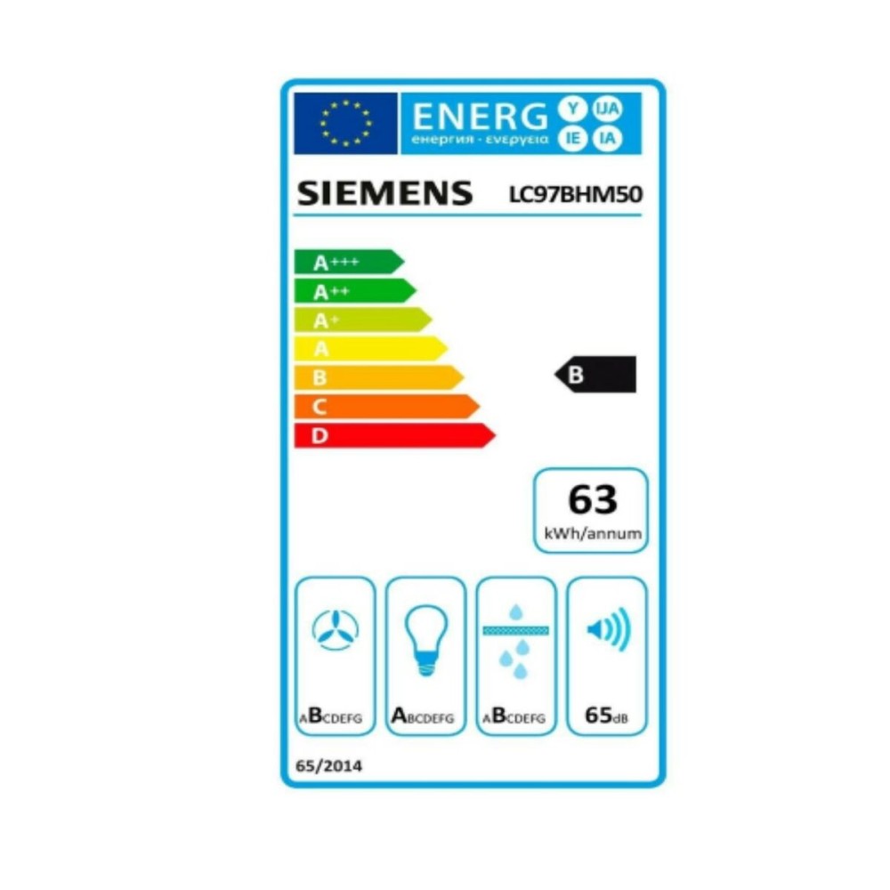 Hotă Convențională Siemens AG LC97BHM50 90 cm 710 m³/h 255W B Oțel