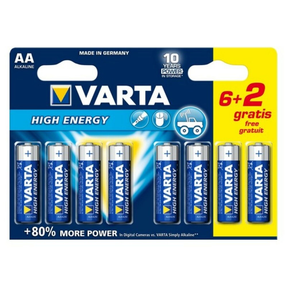 Baterie Alcalină Varta LR6 AA 1,5V High Energy (8 pcs)