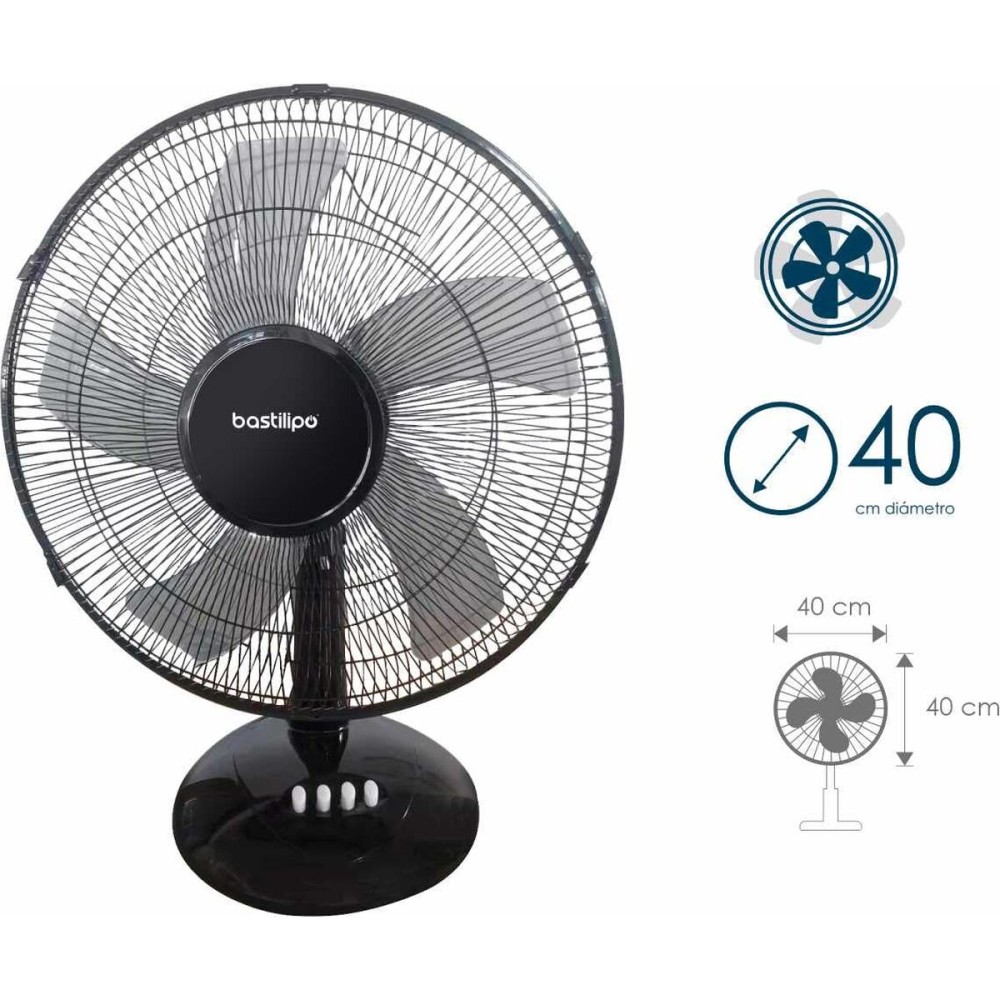 Ventilator de Masă Bastilipo BARROSA Negru 50 W