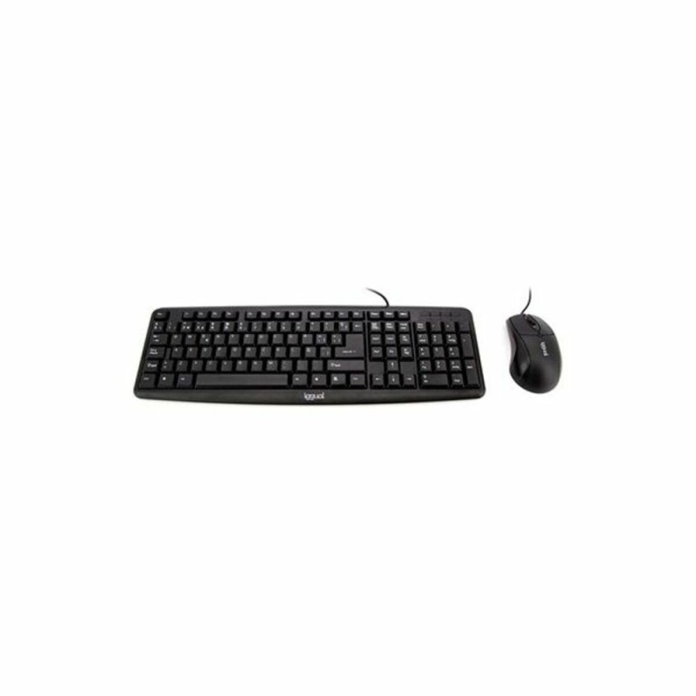 Tastatură și Mouse iggual QWERTY USB Negru Qwerty Spaniolă