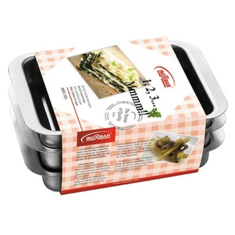 Oală pentru gratinat Inoxibar Oțel 18 x 13 cm (3 Unități)