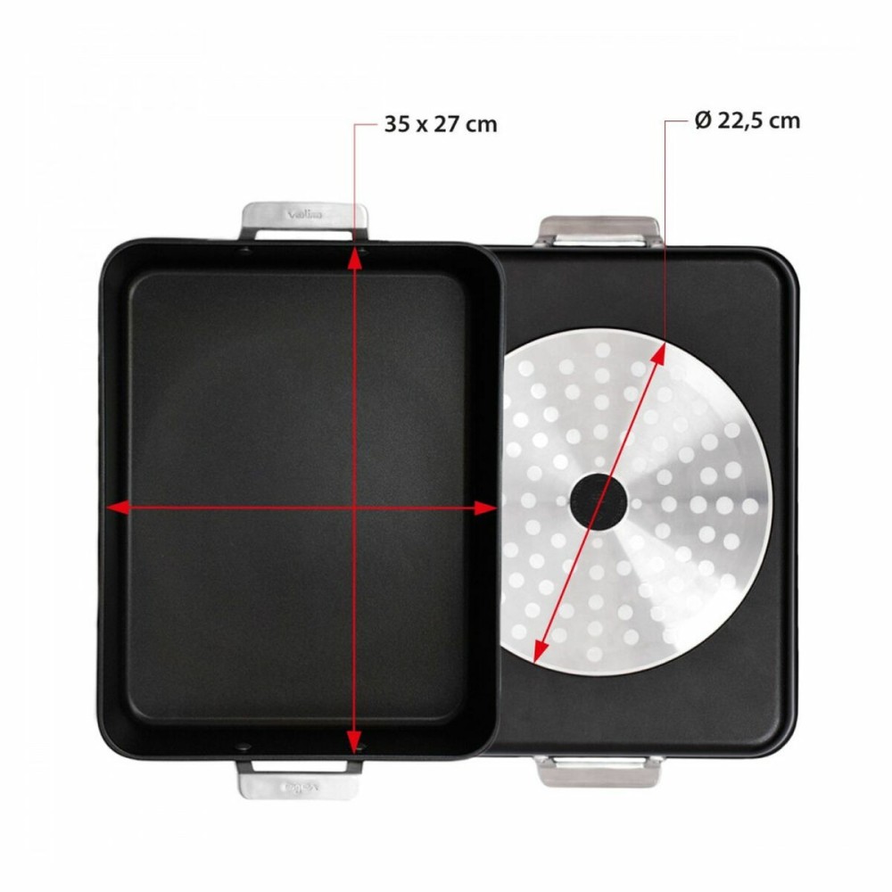 Oală pentru gratinat Valira 4687/25 35 x 27 cm Negru Oțel inoxidabil Aluminiu