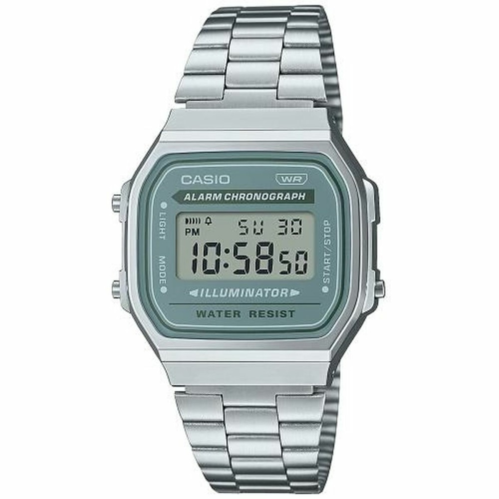 Ceas Unisex Casio A168WA-3AYES Verde Argintiu (Ø 35 mm)