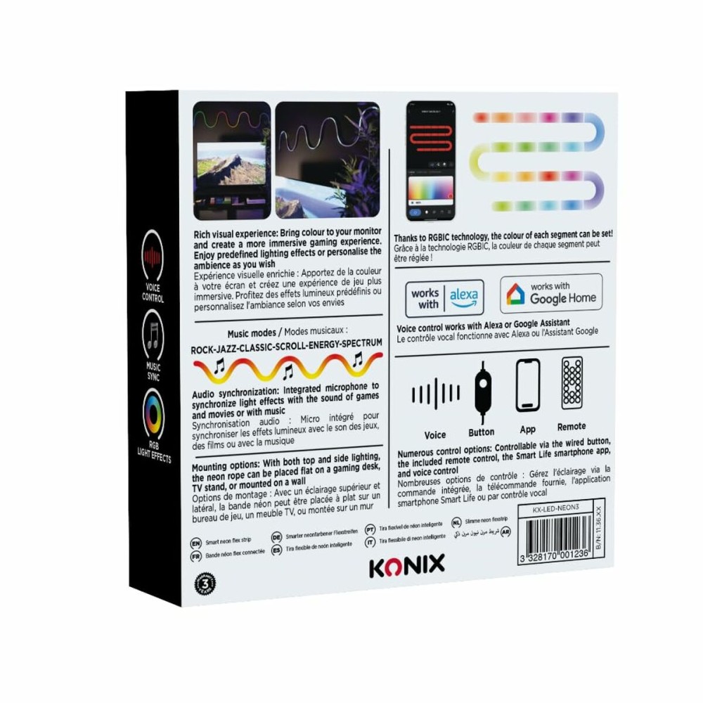 Benzi LED KONIX SMART 3 m Multicolor