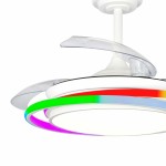 Ventilator de Tavan CristalRecord ANTILA MINI RGB WH RETRAC Alb