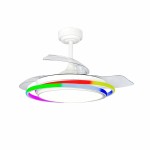 Ventilator de Tavan CristalRecord ANTILA MINI RGB WH RETRAC Alb