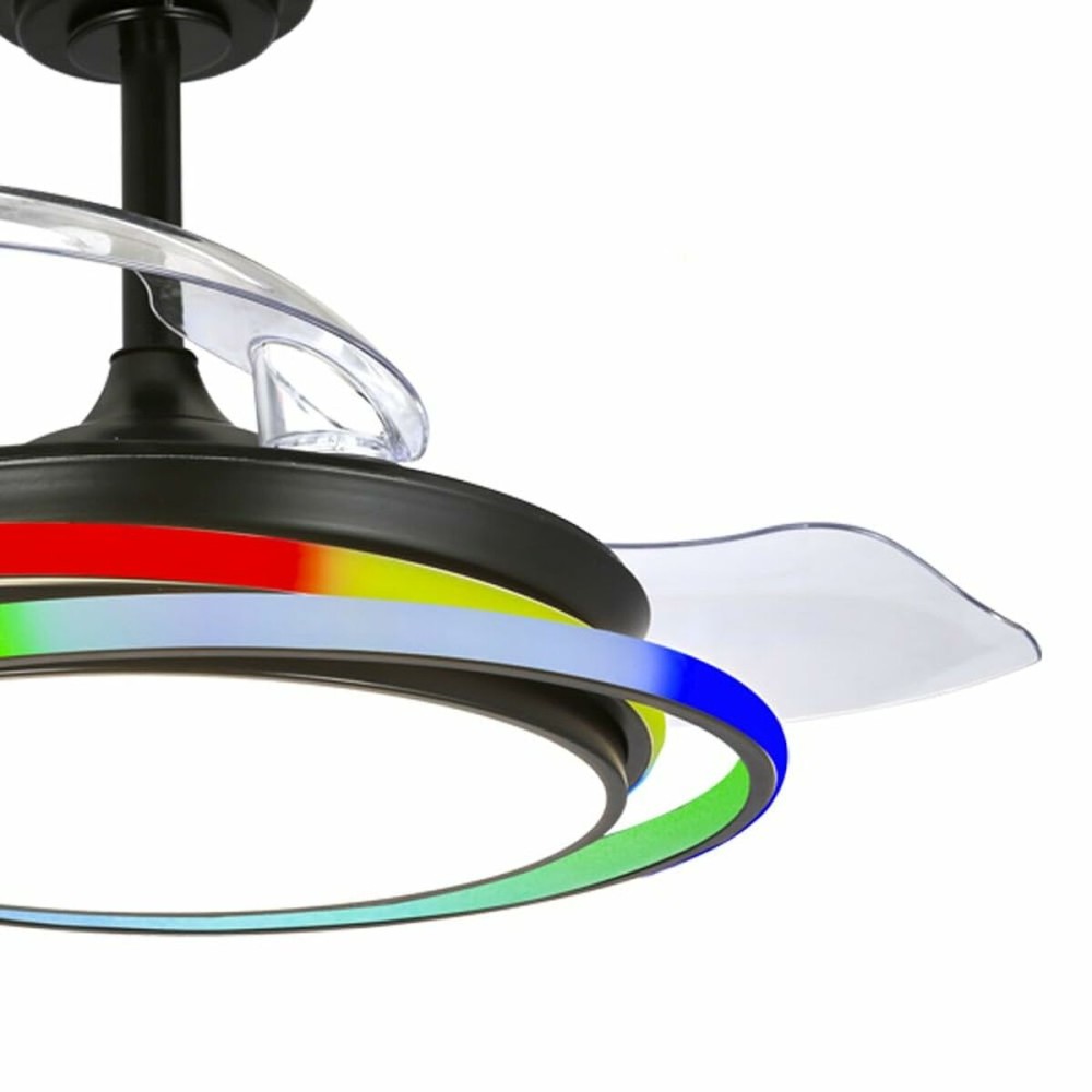 Ventilator de Tavan CristalRecord ANTILA MINI RGB BK RETRAC Negru