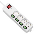 Placă de Circuit Prize 4 Puncte de Conectare fără Întrerupător TM Electron TMUAD554 Alb 3680 W (1,5 m)