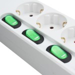 Placă de Circuit Prize 4 Puncte de Conectare fără Întrerupător TM Electron TMUAD554 Alb 3680 W (1,5 m)