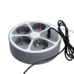 Placă de Circuit Prize 3 puncte de conectare cu întrerupător TM Electron TMUAD554CB Alb Gri 3680 W 30 W (1,5 m)