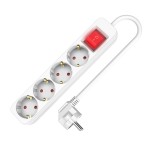 Placă de Circuit Prize 4 Puncte de Conectare fără Întrerupător TM Electron TMUAD504S Alb 3680 W (1,5 m) (4 Unități)