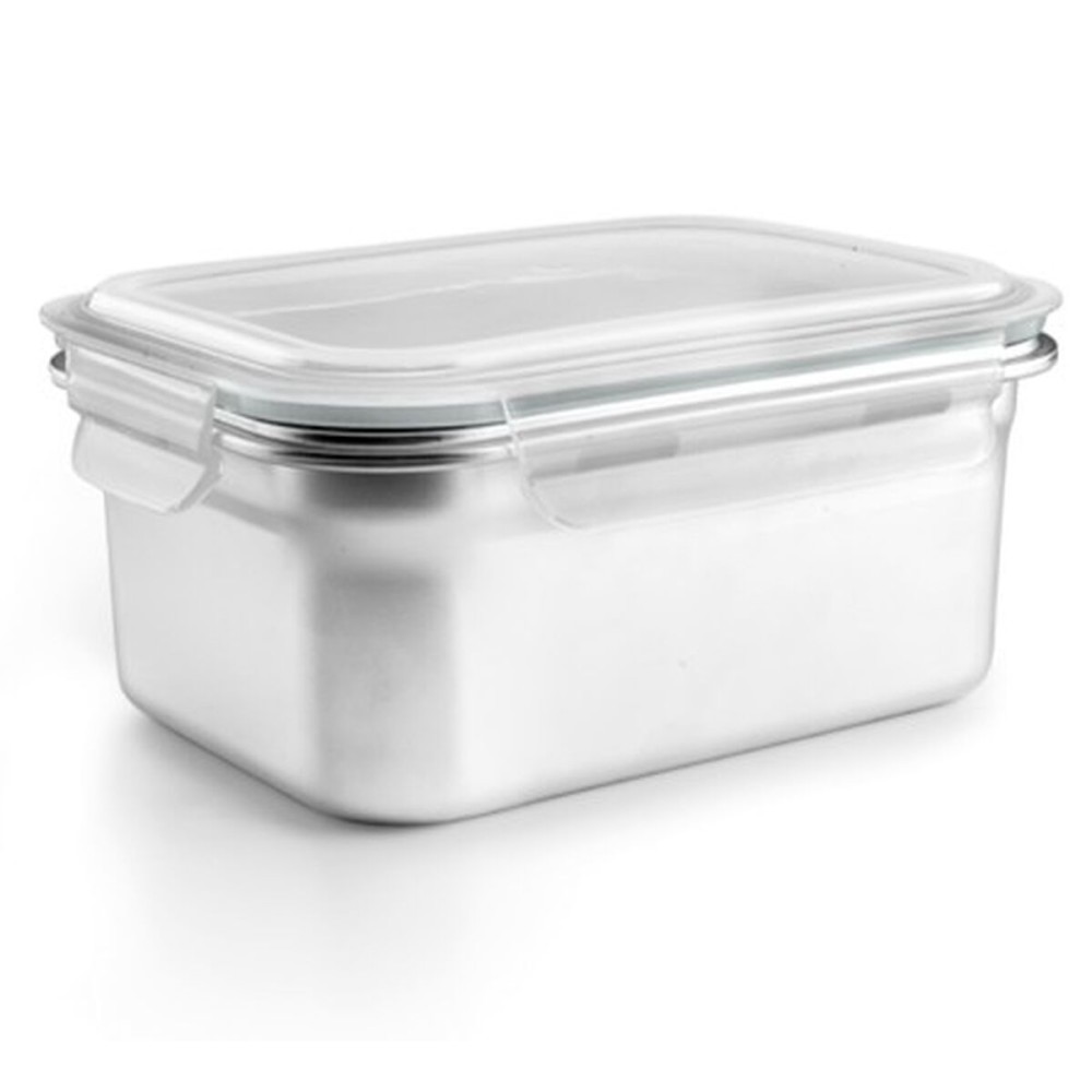 Cutie pentru Prânz Ibili 669316 Gri Oțel inoxidabil Dreptunghiular 1,6 L
