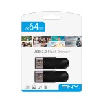 Memorie USB PNY FD64GATT4X2-EF Negru 64 GB (2 Unități)
