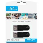 Memorie USB PNY FD64GATT4X2-EF Negru 64 GB (2 Unități)