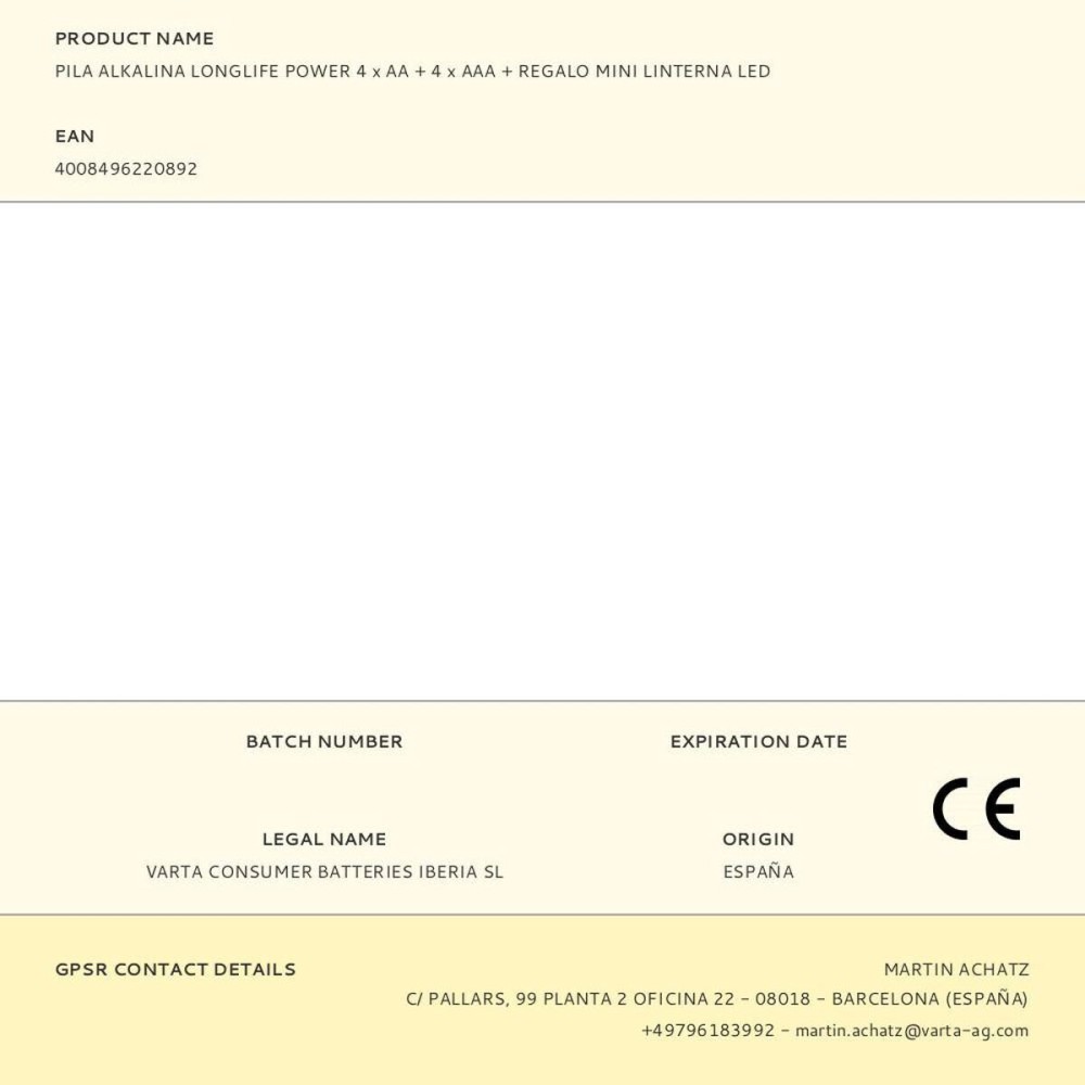 Baterii Reîncărcabile Varta 92400121810 1,2 V AA AAA Baterii Reîncărcabile