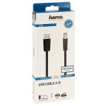 Cablu USB 2.0 A la USB B Hama 00200602 Negru