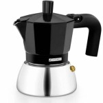 Cafetieră Italiană BRA INOX BLACK 3T Negru
