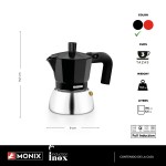 Cafetieră Italiană BRA INOX BLACK 3T Negru