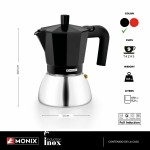 Cafetieră Italiană BRA INOX BLACK 9T Negru 470 ml