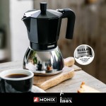 Cafetieră Italiană BRA INOX BLACK 9T Negru 470 ml