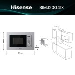 Cuptor cu microunde cu Grill Hisense BIM320G41X 800 W 20 L Oțel