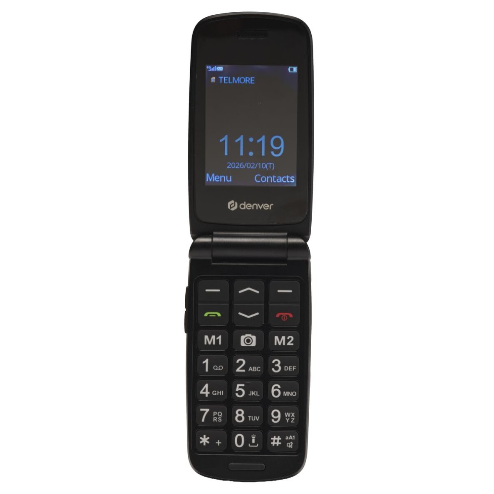 Telefon Mobil pentru Persoane Vârstnice Denver Electronics BAS-24800L Negru 2,4” QVGA