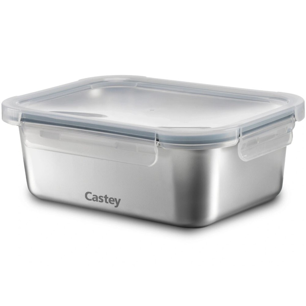 Cutie pentru Prânz Castey CA1200 Gri Silicon Oțel inoxidabil polipropilenă Dreptunghiular 120 ml 2 Piese