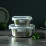 Cutie pentru Prânz Castey C-B650 Argintiu Oțel inoxidabil Compact 650 ml